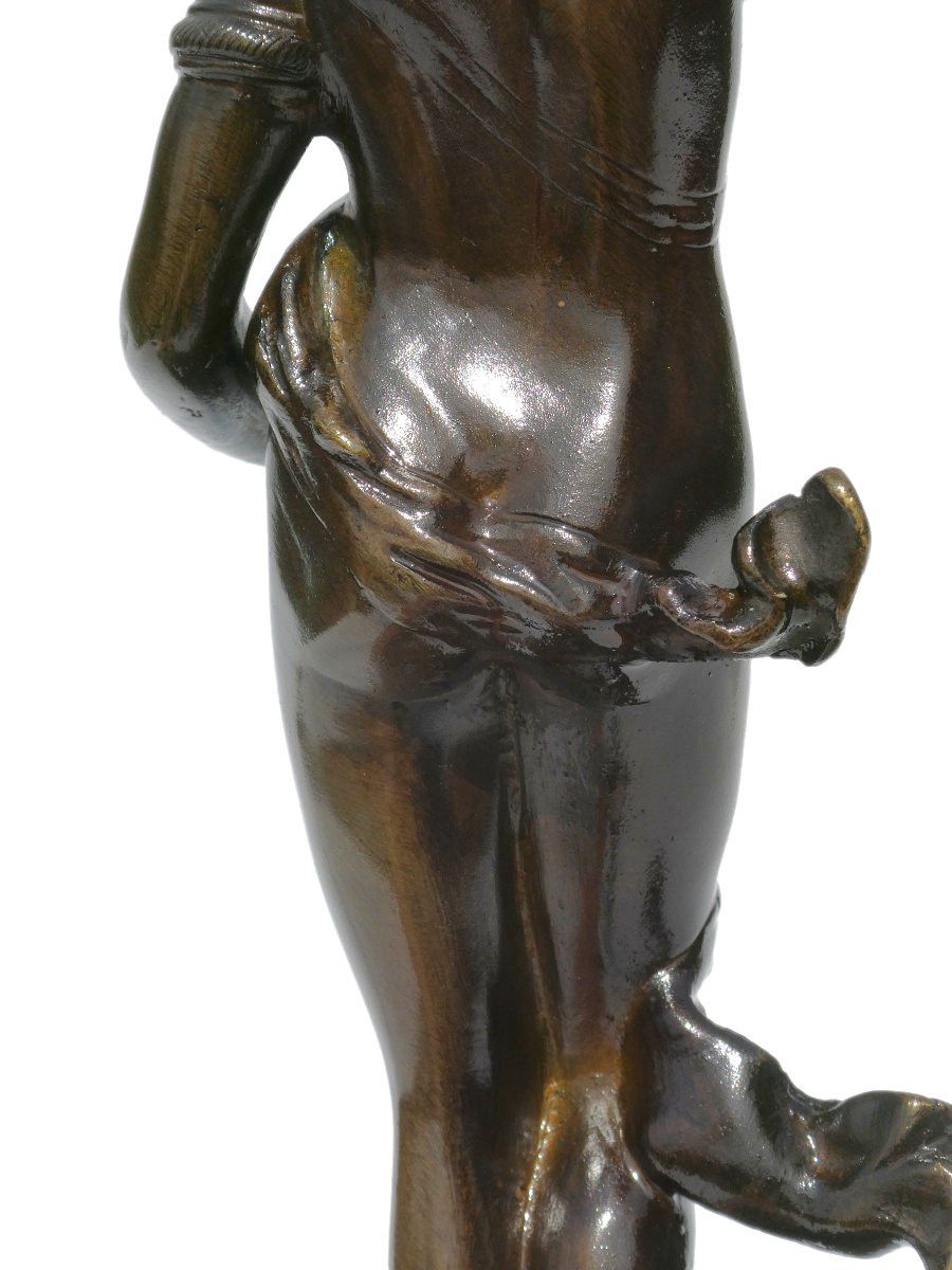 18th Century Bronze Sculpture, Mythological Subject Themis, Justice, Marble Base 1780-photo-5