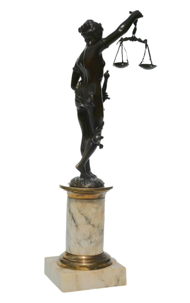 18th Century Bronze Sculpture, Mythological Subject Themis, Justice, Marble Base 1780-photo-6