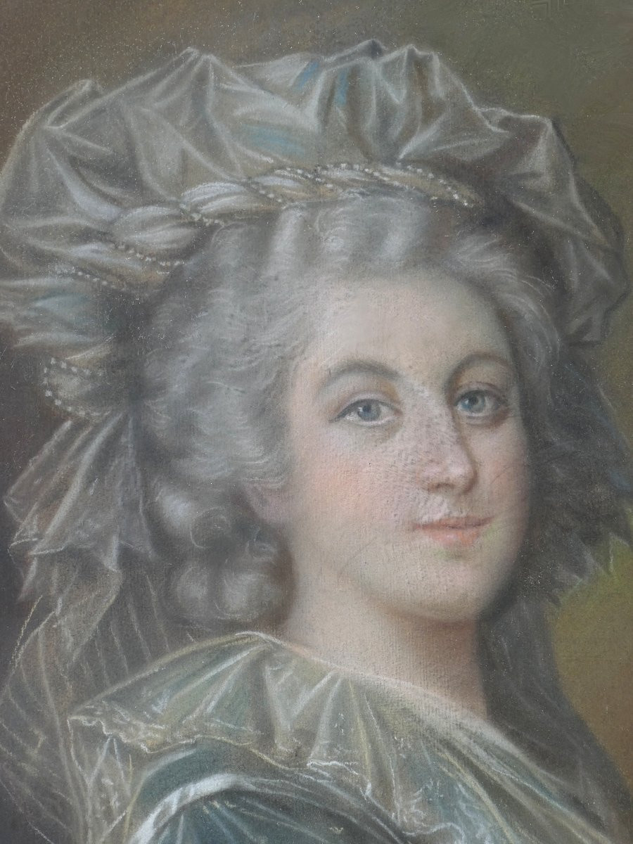 Pastel Portrait Of Queen Marie Antoinette Of France, After Vigée Le Brun, 19th Century-photo-2