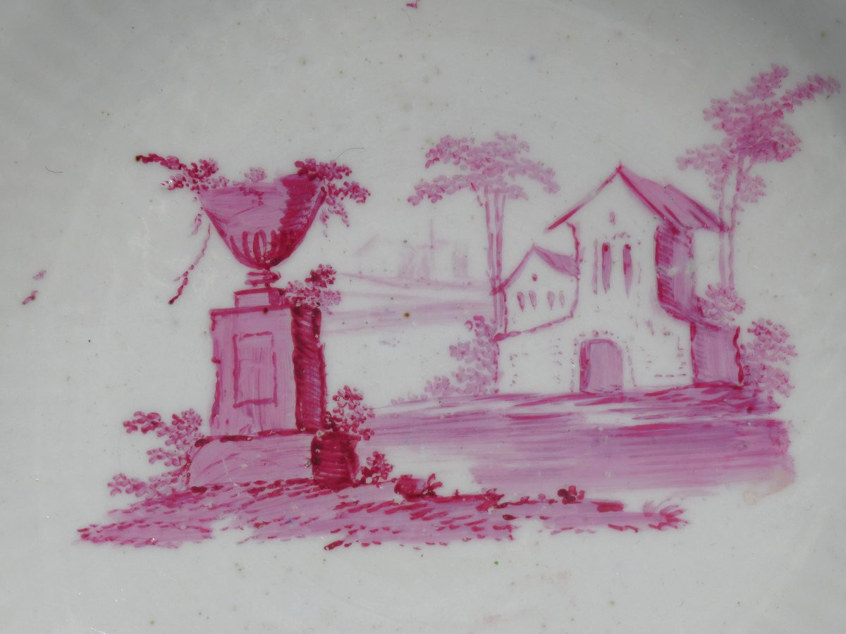 Tasse & Sous tasse En porcelaine XVIIIe siecle Decor à L'Antique Pourpe de Cassius , Manganese-photo-1