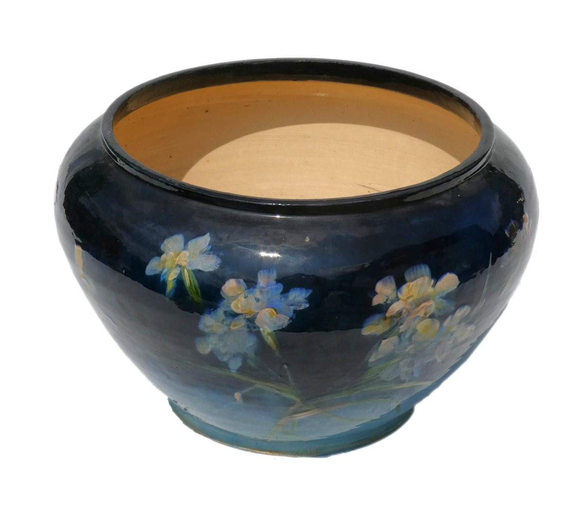 Grand Cache Pot Faience Impressionniste Montigny Sur Loing Signé Charles Virion XIXe Barbotine-photo-2