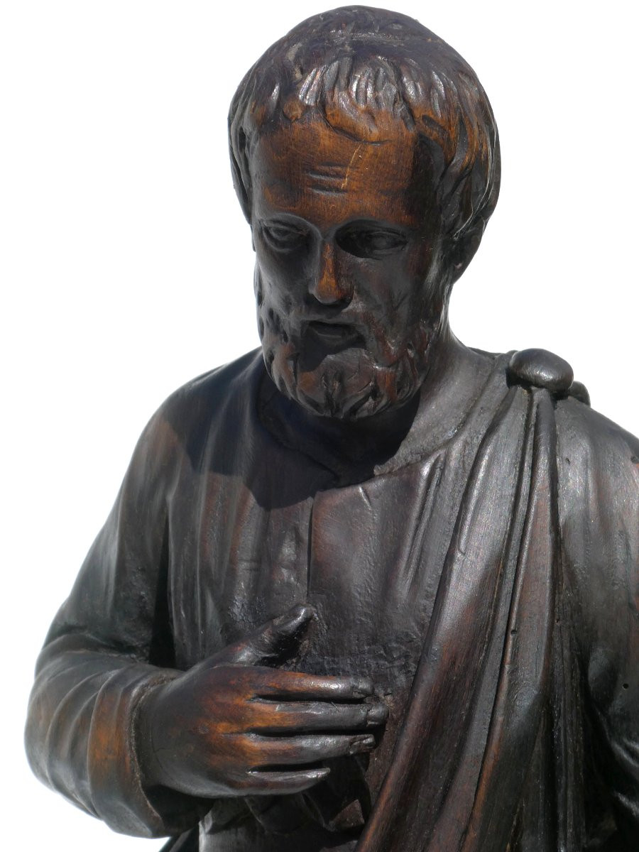 Religious Sculpture In Oak, Saint Joseph, Late 19th Century, Carved Wood-photo-7