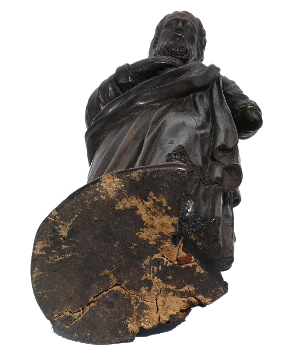 Religious Sculpture In Oak, Saint Joseph, Late 19th Century, Carved Wood-photo-8