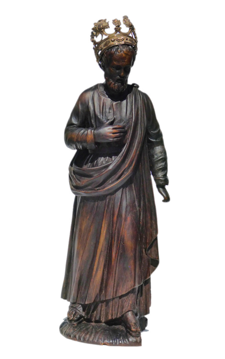 Religious Sculpture In Oak, Saint Joseph, Late 19th Century, Carved Wood