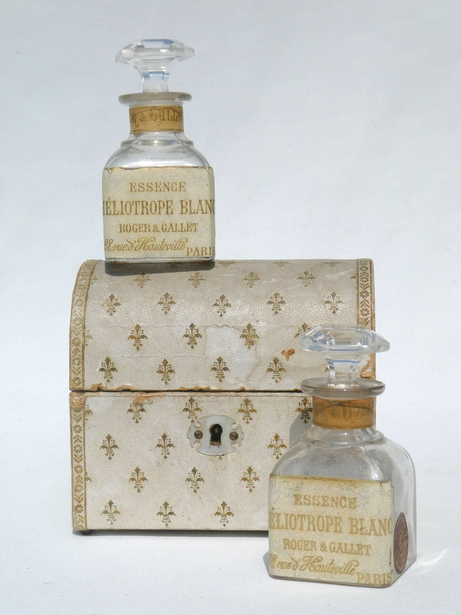 Cave A Parfum , Epoque Napoléon III , Flacons De Roger & Gallet , XIXe , Fleurs De Lys-photo-4