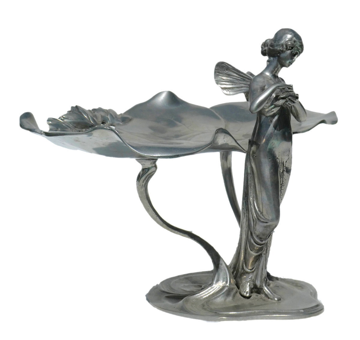 Porte Cartes De Visite , Epoque Art Nouveau , Nymphe Aux Nenuphars , 1900 , Vide Poche , XIXe