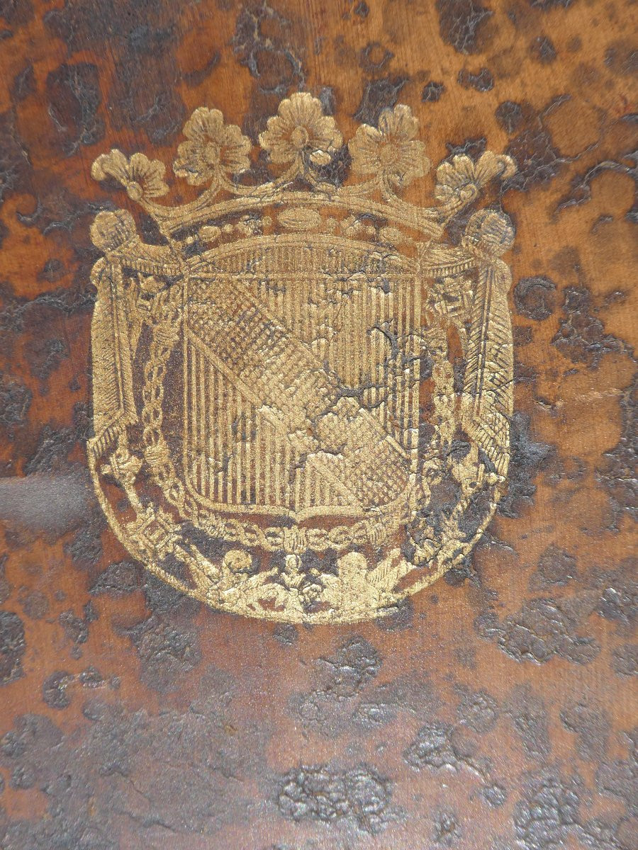 Boite à secrets , Livre Trompe L'oeil , XVIIIe Siecle Reliure Cuir , Couronne De Duc , Coffret-photo-4