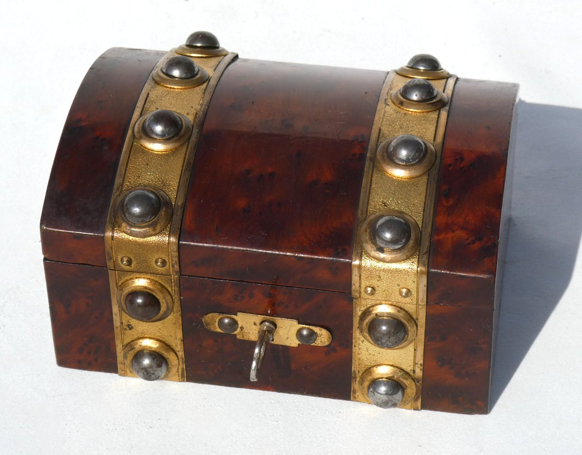 Coffret A Bijoux , Epoque Napoléon III , Alphonse Giroux , Paris , 1860 , Ecrin / Boite XIXe-photo-2