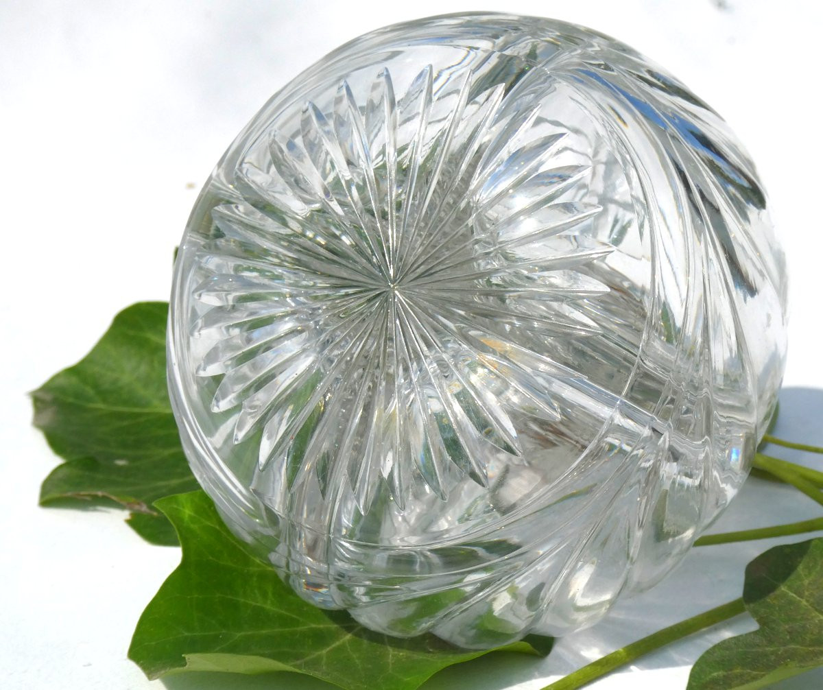 Cave à Parfum , Cristal Du Creusot Baccarat , Flacons à 4 parties , Bouchons En Argent Vermeil-photo-2