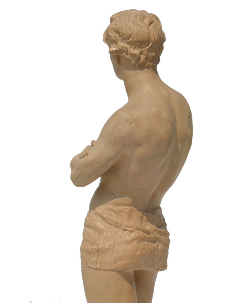 Sculpture En Terre Cuite , Homme Torse Nu , Sportif Vers 1890 , Jorgensen Kobenhavn , Sport-photo-6