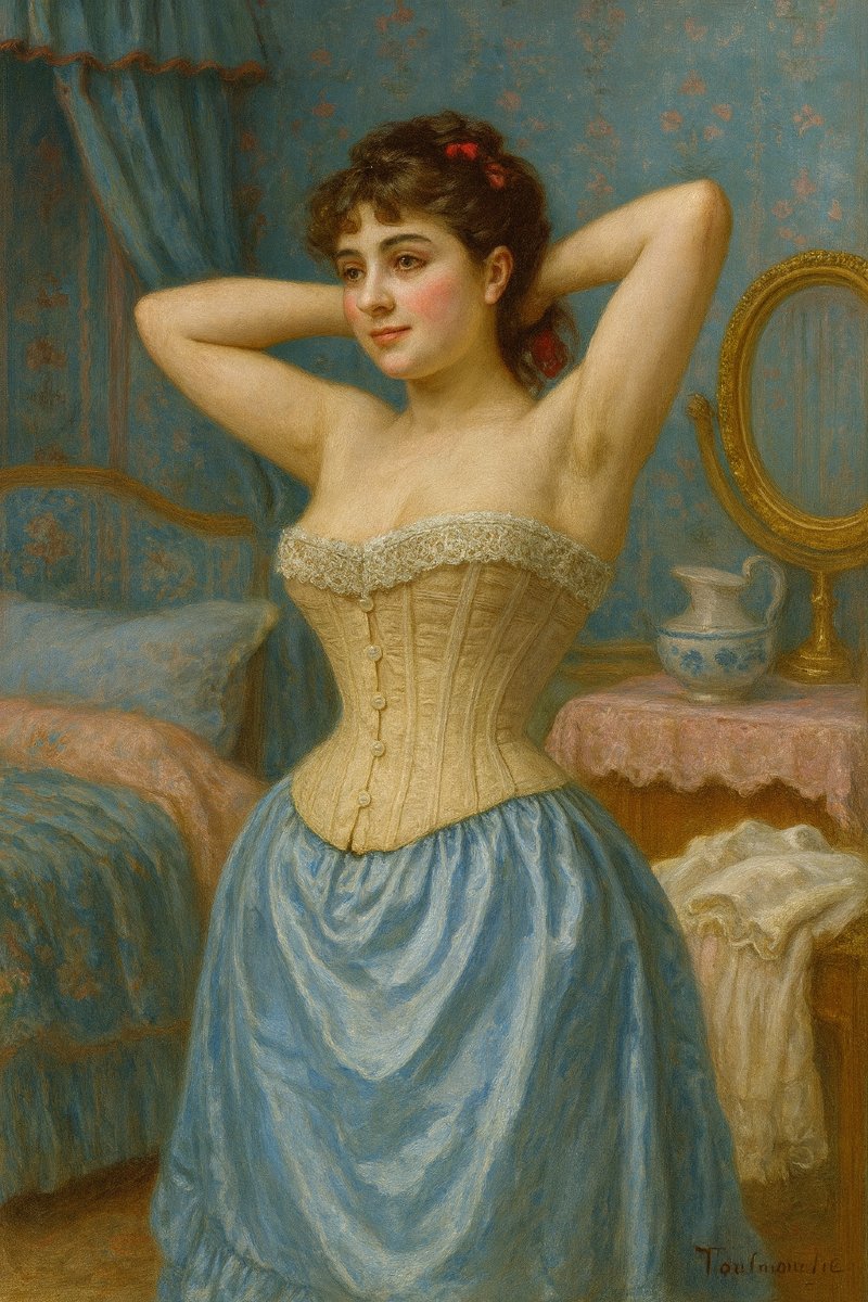 CORSET DE JOUR EPOQUE 1870 , LINGERIE XIXE , COTON / DENTELLE , SOUS VETEMENT , COSTUME-photo-1