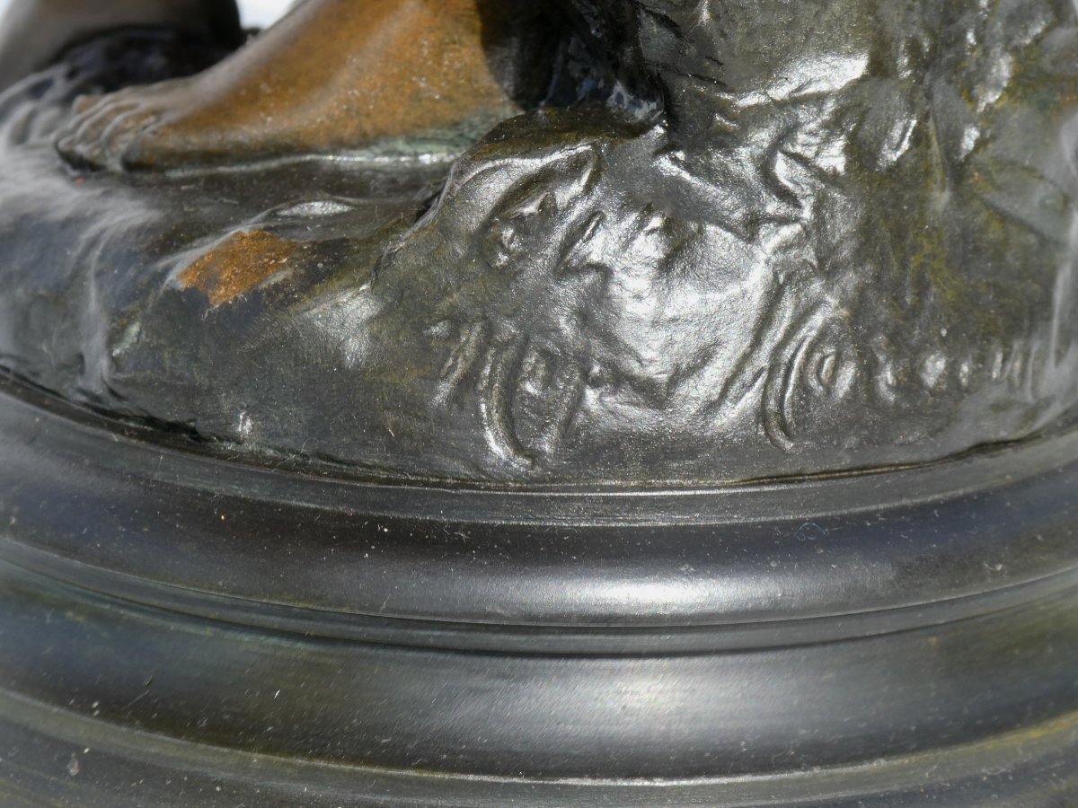 Sculpture Signée Hippolyte Moreau , Jeune Femme A La Cruche / Rebecca Au puit , XIXe -photo-6