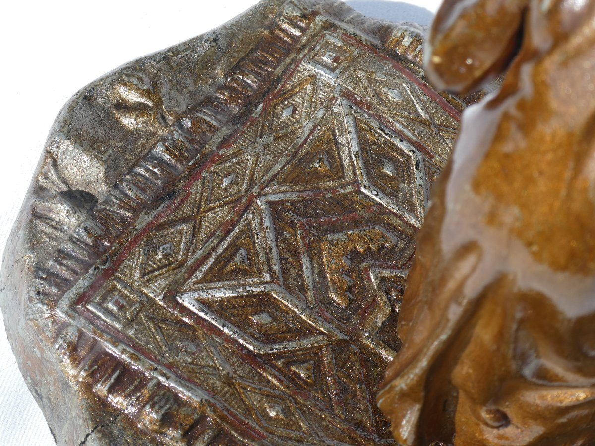 Nuremberg Lead Sculpture, Orientalist Subject, Beggar With A Carpet, Vienna Bronze, 19th Century-photo-4