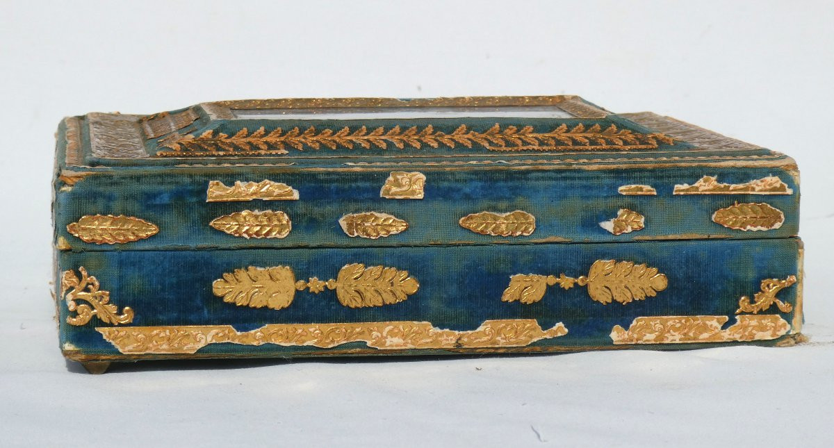 Napoleon III Period Jewelry Box, Marine, Box Fixed Under Glass / 19th Century Canivet -photo-2