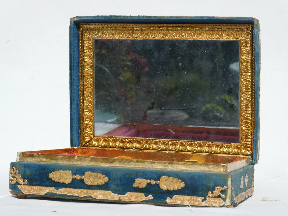 Napoleon III Period Jewelry Box, Marine, Box Fixed Under Glass / 19th Century Canivet -photo-3
