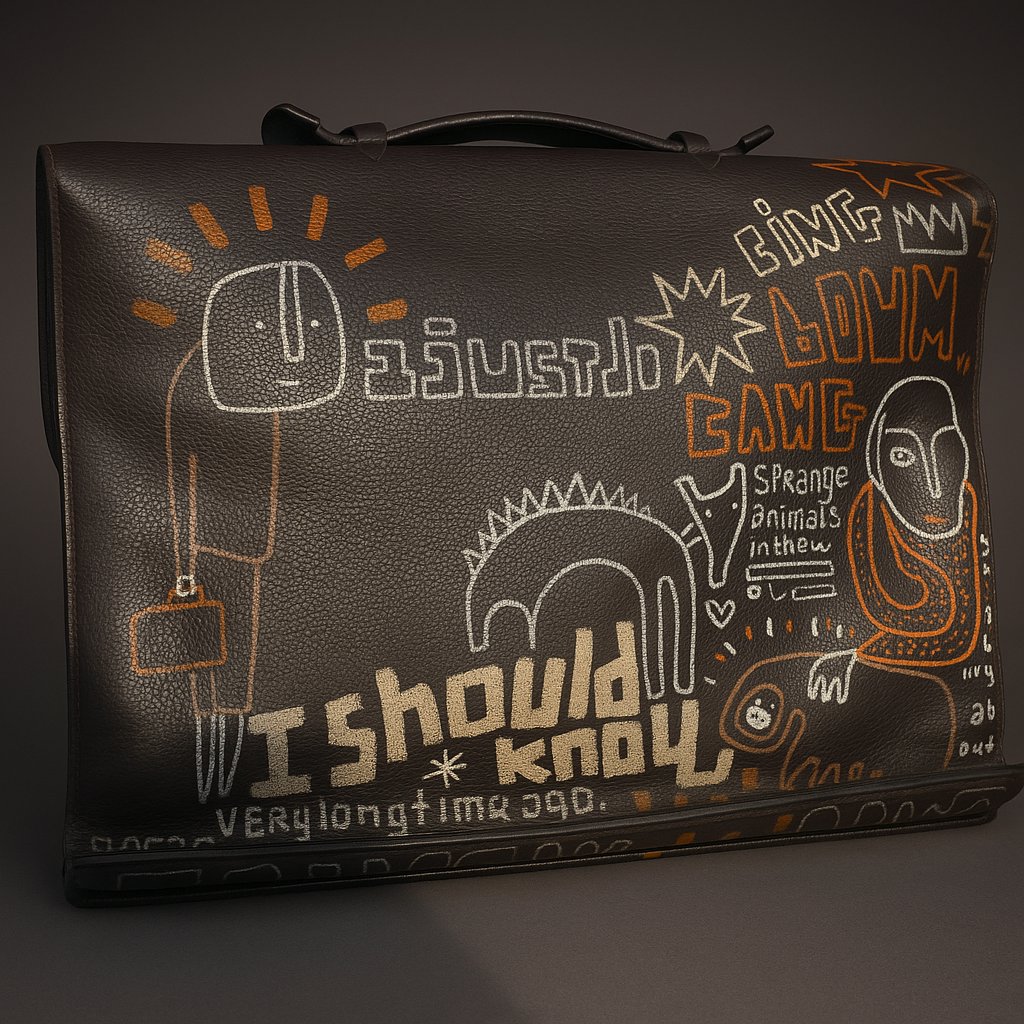 Document Holder/briefcase, Signed Hermes, Street Art, Leather Satchel, Perfect Condition-photo-4