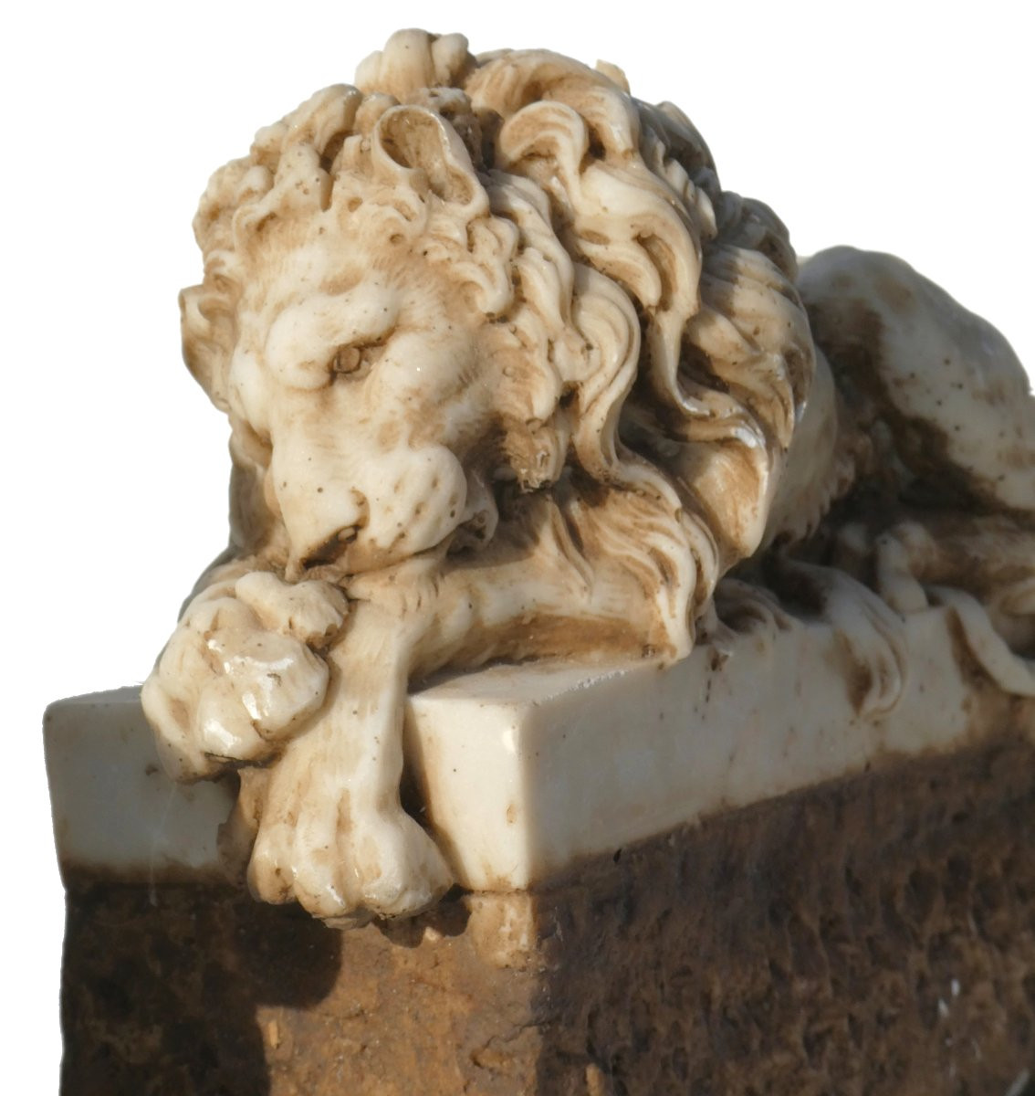 Pair Of Alabaster Sculptures, Canova's Lions, Souvenir Of The Grand Tour, 19th Century, 18th Century Style-photo-4