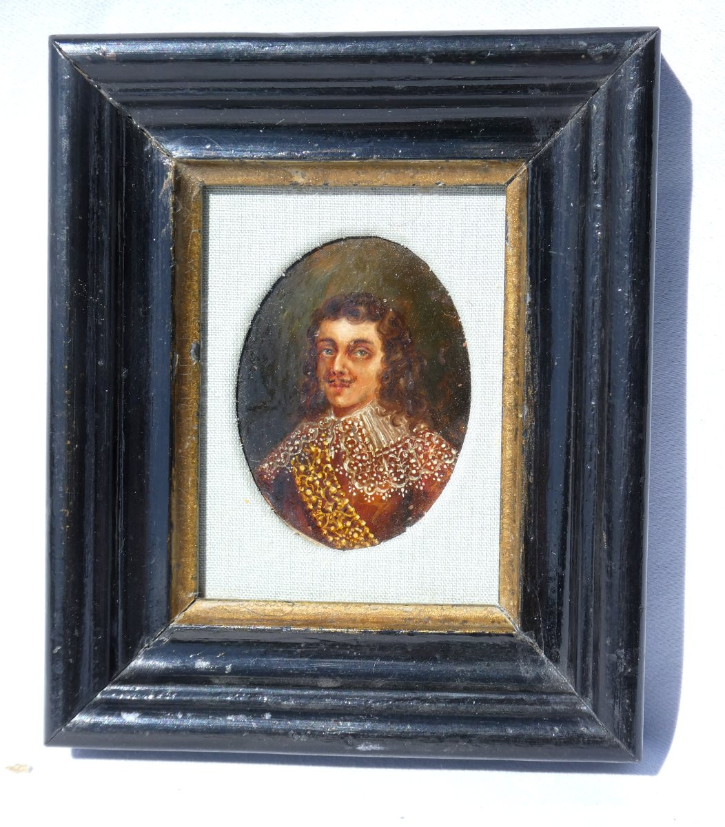 Huile Sur Cuivre , Portrait De Gentilhomme XVIIe siecle , Ecole Hollandaise , Noble-photo-2