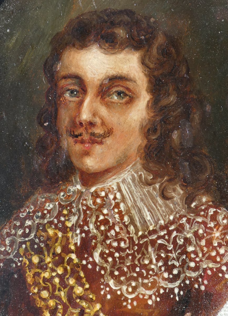 Huile Sur Cuivre , Portrait De Gentilhomme XVIIe siecle , Ecole Hollandaise , Noble-photo-3