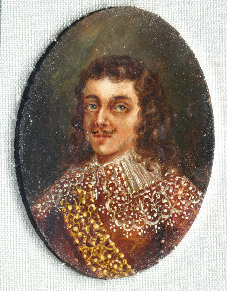 Huile Sur Cuivre , Portrait De Gentilhomme XVIIe siecle , Ecole Hollandaise , Noble