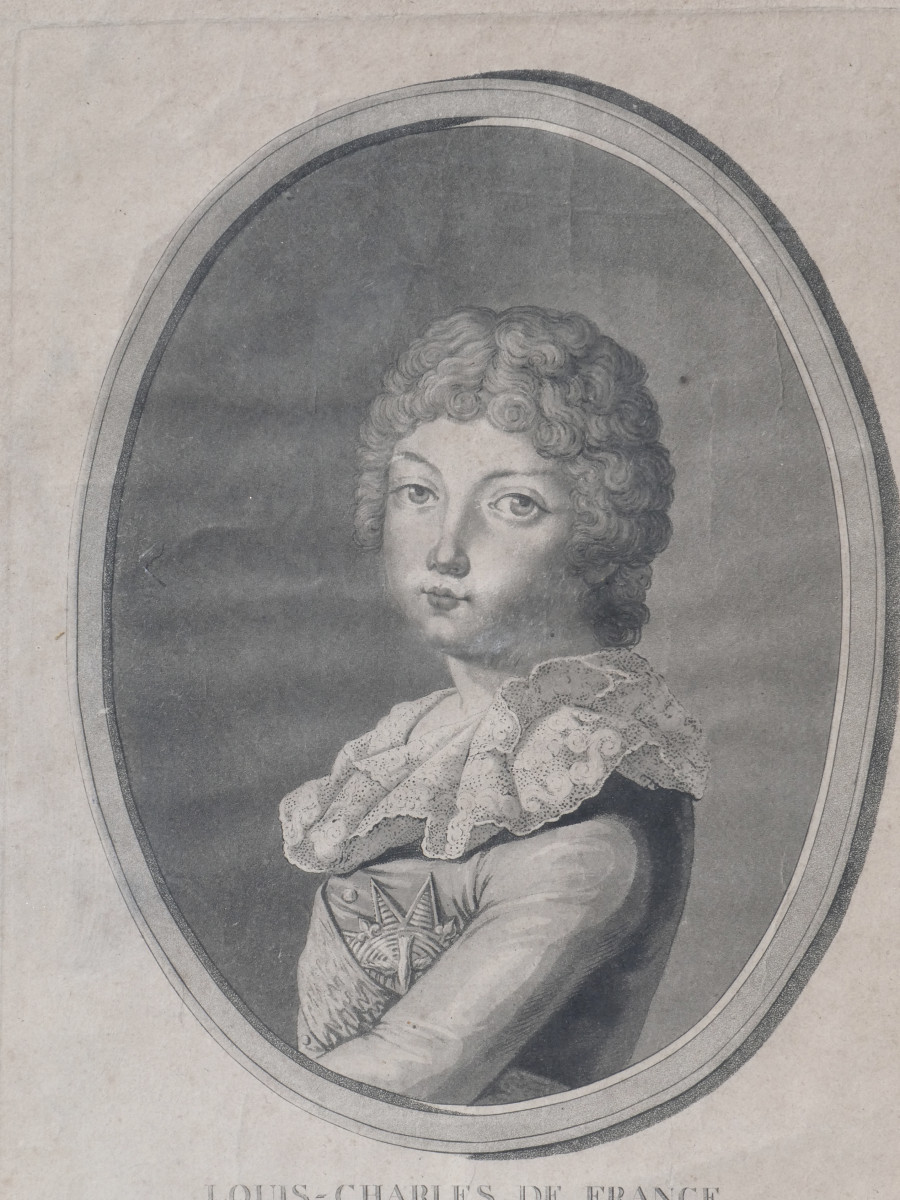 Portrait du Dauphin Louis Charles De France , Louis XVII , Fils de Marie Antoinette Gravure 