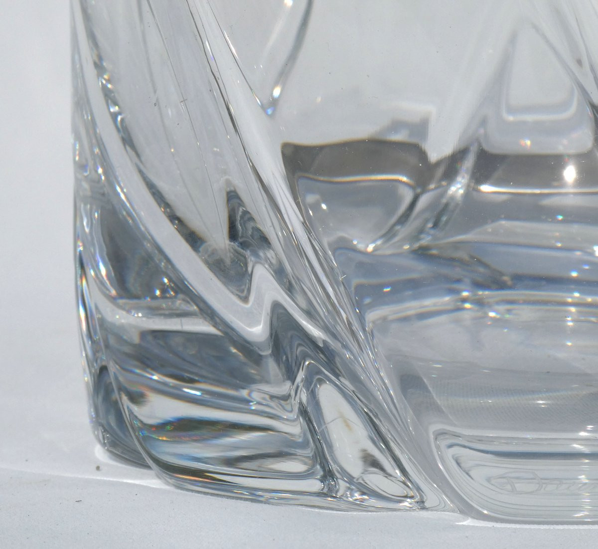 Daum Crystal Champagne Bucket, France; Ice Cubes, Art Deco, Modernist Bléneau / Blanzey-photo-3