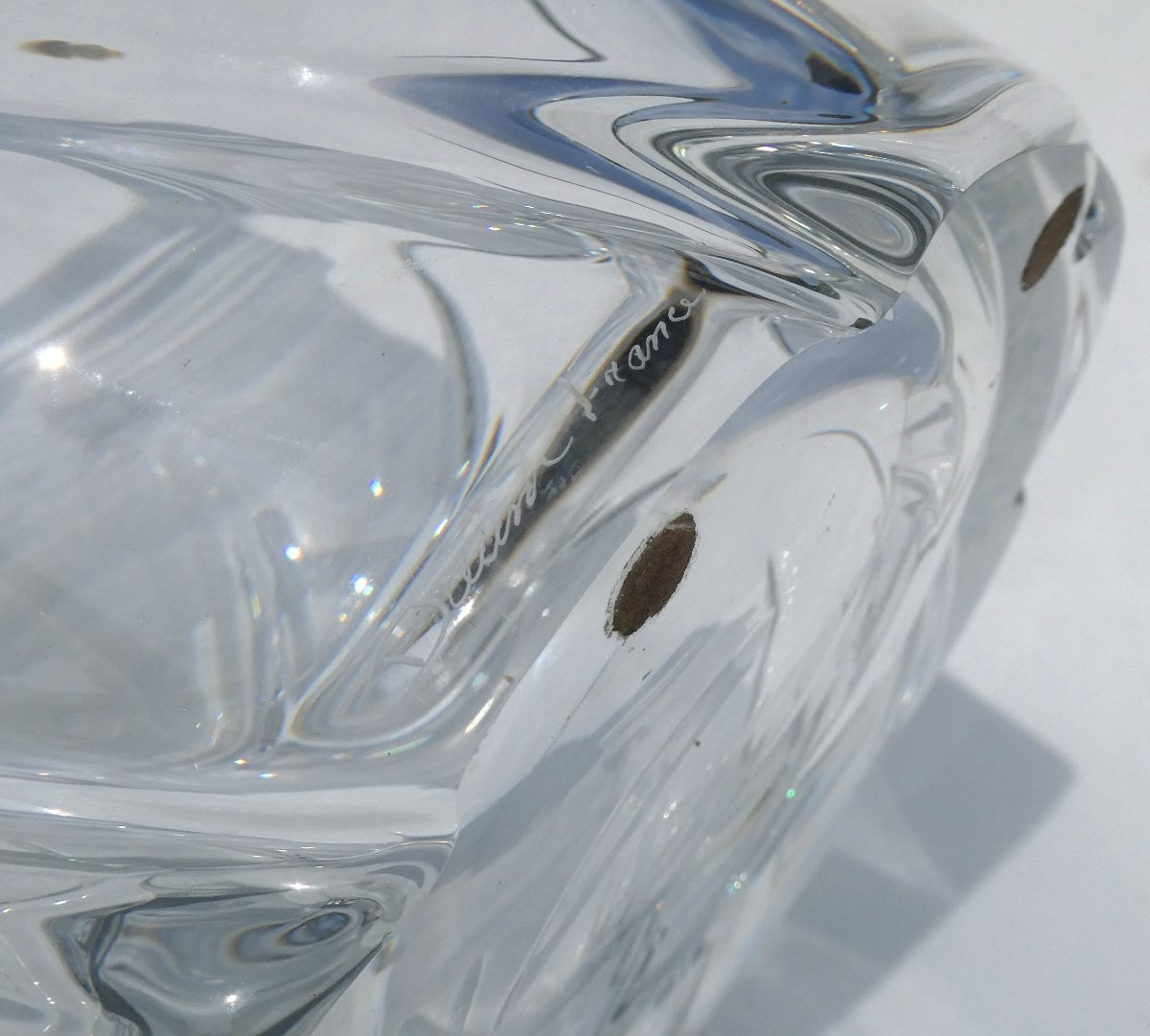 Daum Crystal Champagne Bucket, France; Ice Cubes, Art Deco, Modernist Bléneau / Blanzey-photo-2