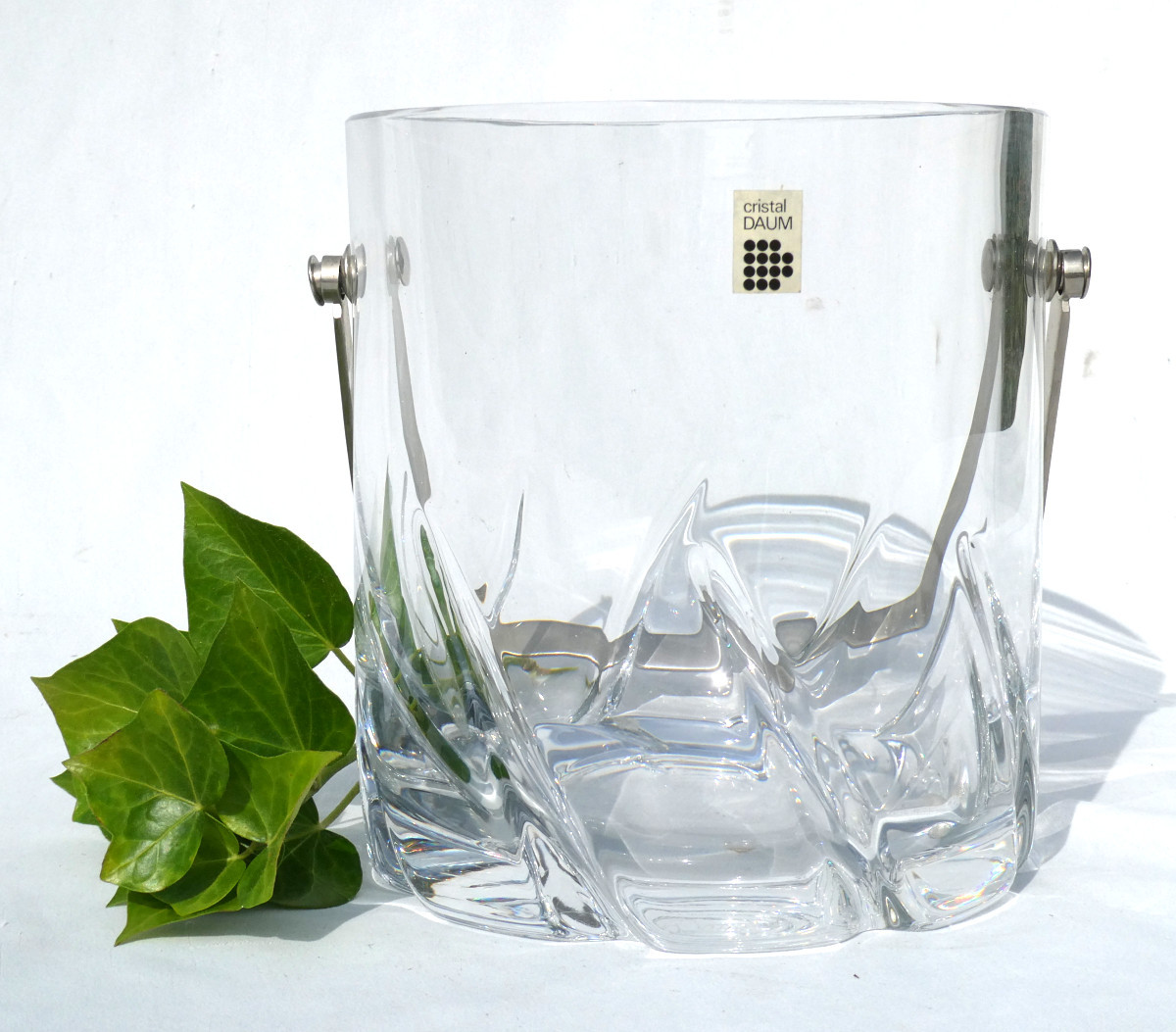 Daum Crystal Champagne Bucket, France; Ice Cubes, Art Deco, Modernist Bléneau / Blanzey