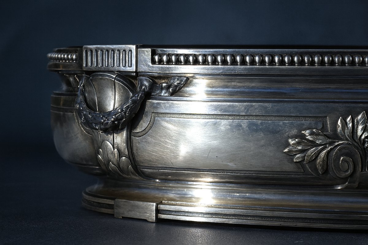 Large Planter, Centerpiece, Signed Gallia/christofle; Silver-plated Metal, Circa 1900, Vase-photo-2