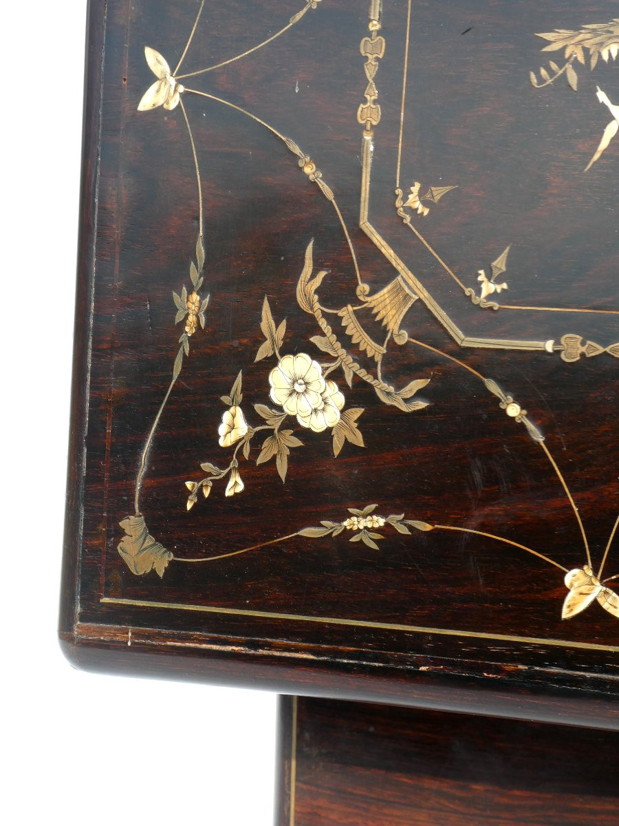 Charles X Period Liquor Cabinet, Mahogany, Baccarat Crystal, Doves, 19th Century, Decanters-photo-1