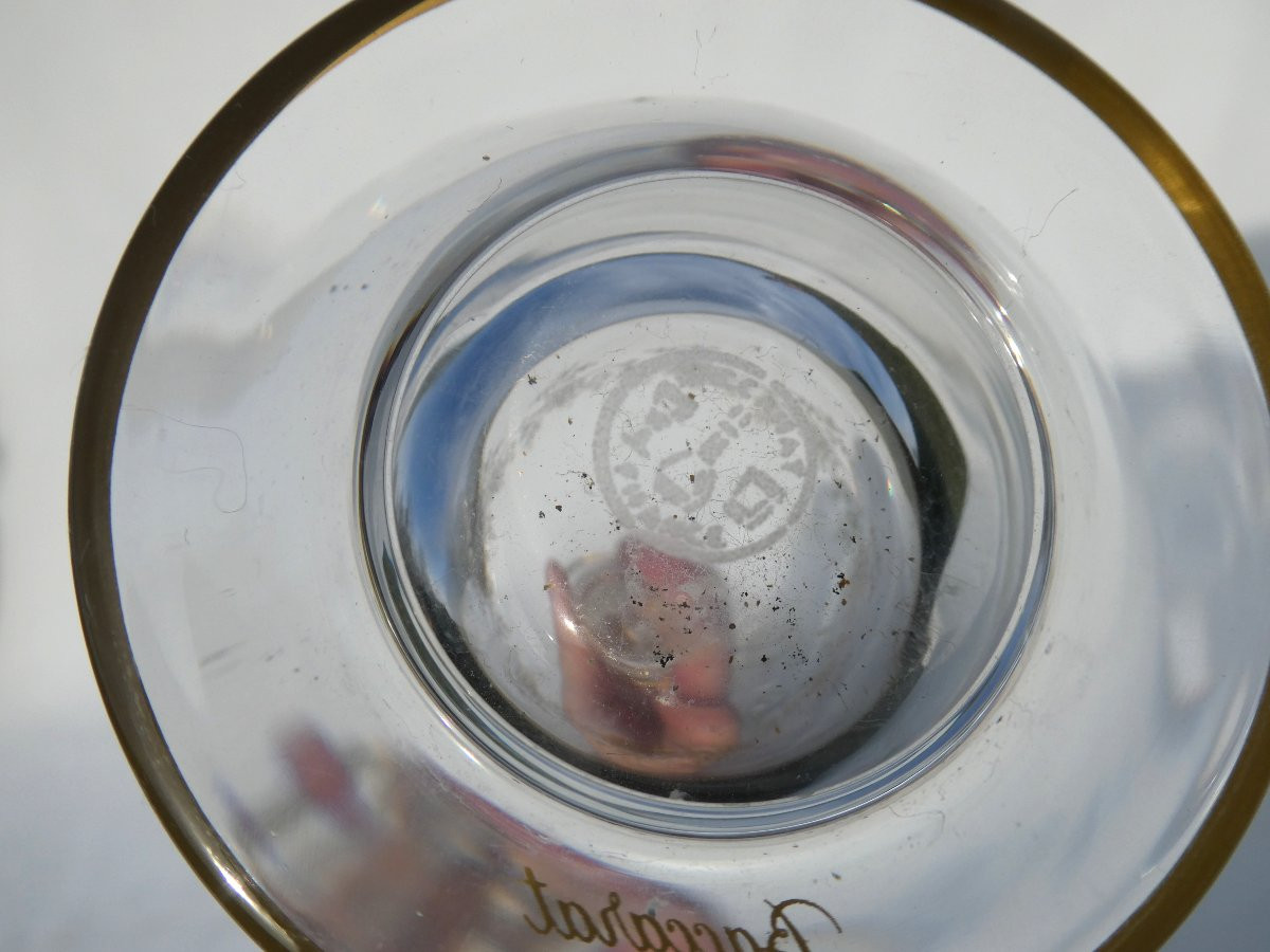 Charles X Period Liquor Cabinet, Mahogany, Baccarat Crystal, Doves, 19th Century, Decanters-photo-7