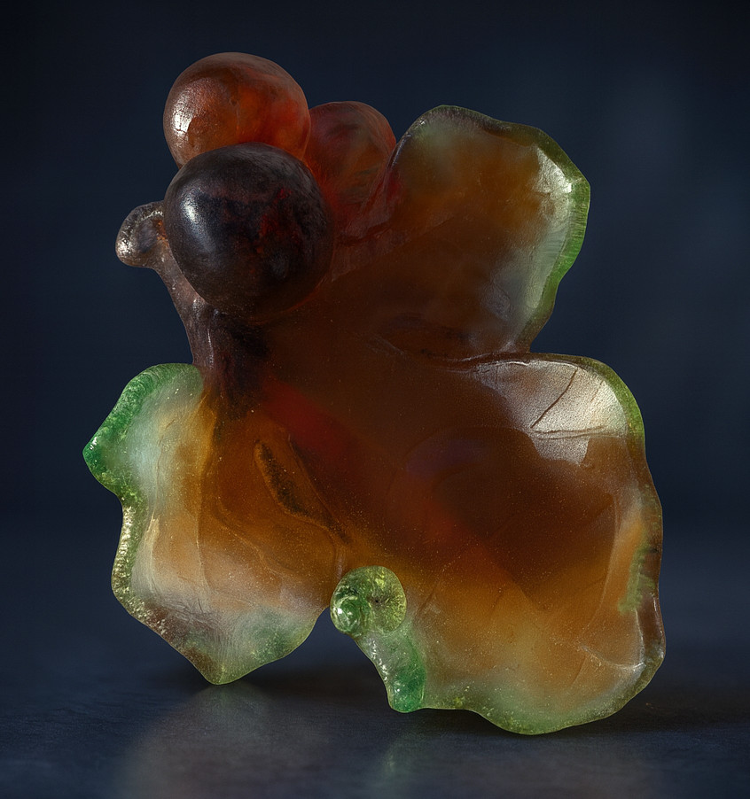 Vide Poche En Pate De Cristal , Daum France , Decor à L'Escargot , Style Art Nouveau -photo-1