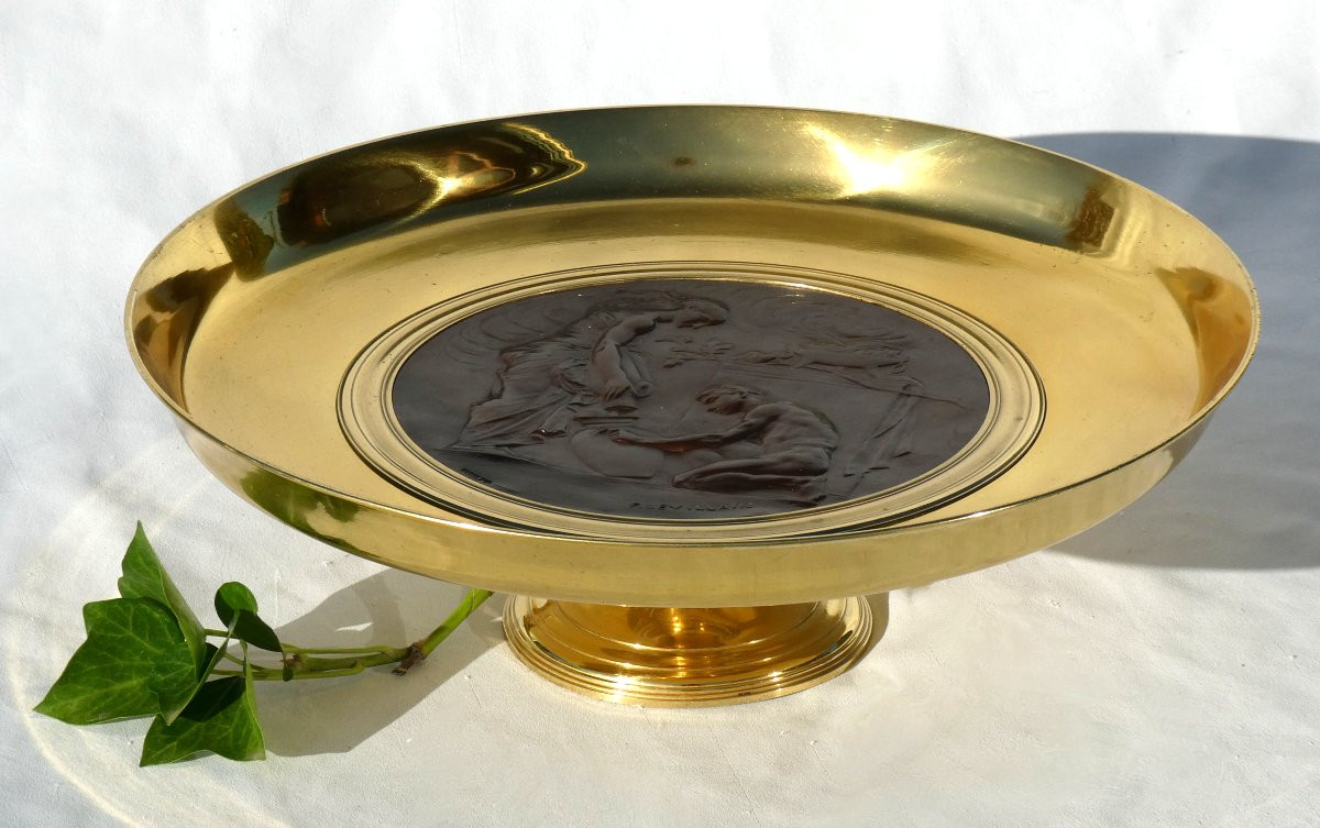 Antique Tazza Bronze , Ferdinand Levillain , Susse Freres , 19th Century -photo-2