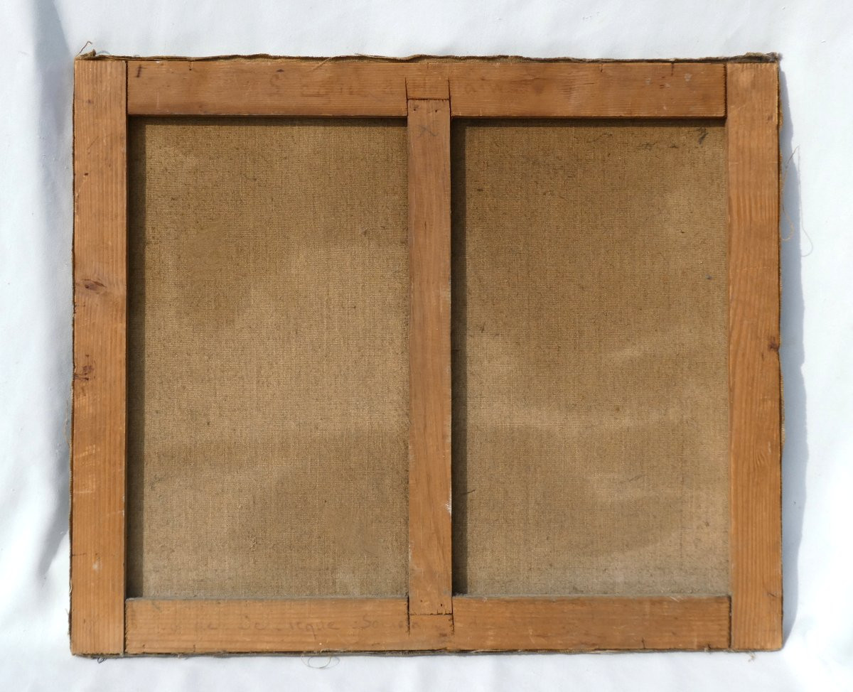 Huile Sur Toile Peinture Post Impressionniste , Signée Yvonne Deldicque , Flandres Nord Hainaut-photo-1