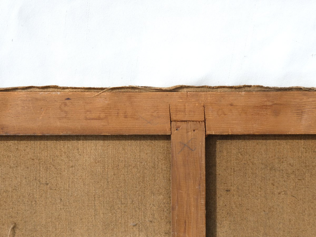 Huile Sur Toile Peinture Post Impressionniste , Signée Yvonne Deldicque , Flandres Nord Hainaut-photo-2