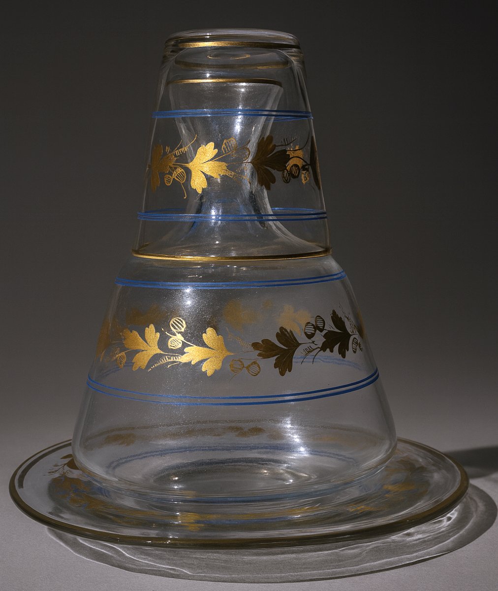 Carafe De Nuit , Epoque Napoleon III , Cristal XIXe , Dorure , Service à Eau , Baccarat-photo-4