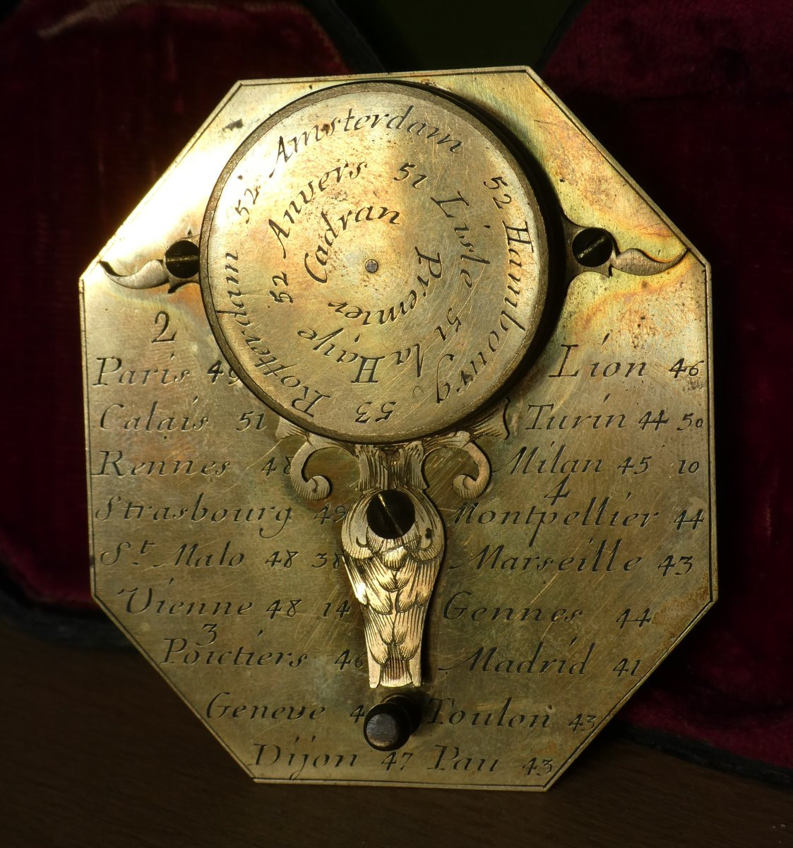 Butterfield-type Sundial, 18th Century, Signed Claude Langlois, Case, Compass 1750-photo-6