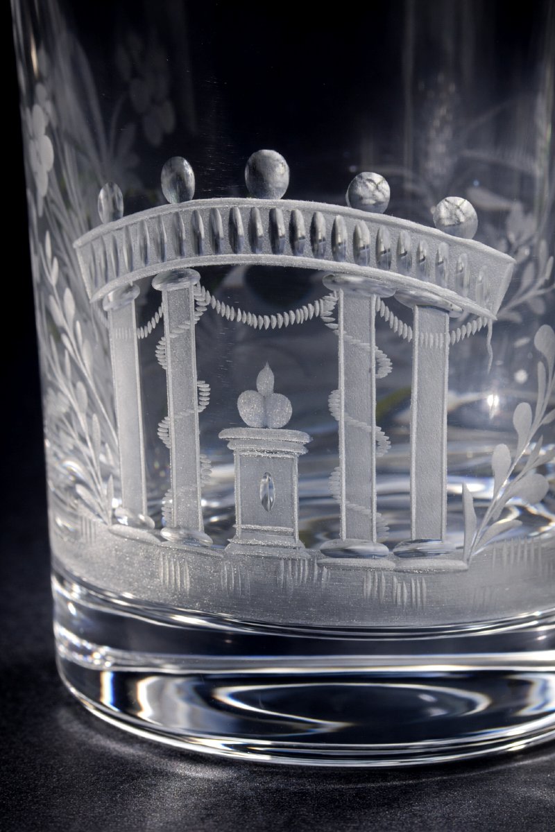 Verre / Gobelet de Mariage , Epoque Louis XVI , XVIIIe Temple De L'Amour , Flambeau , Normandie-photo-2