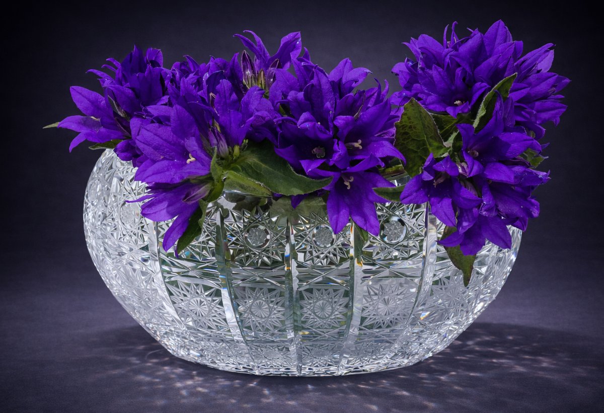 Jardiniere Navette Centre De Table En Cristal Taillé , Décor d'étoiles , Style Saint Louis 1900-photo-2