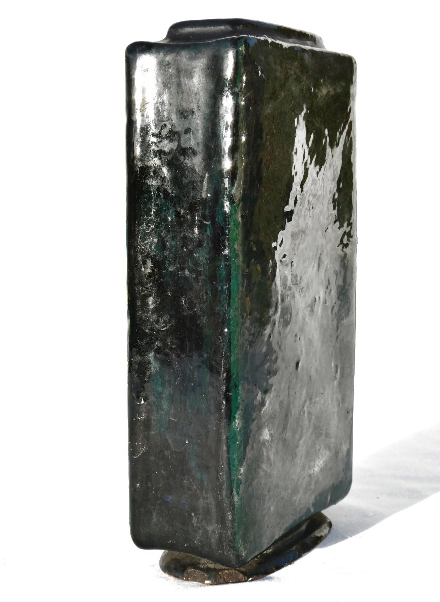 Vase Impressionniste , Haviland and Co , Signé Édouard Dammouse , Barbotine XIXe 1870 Auteuil-photo-4