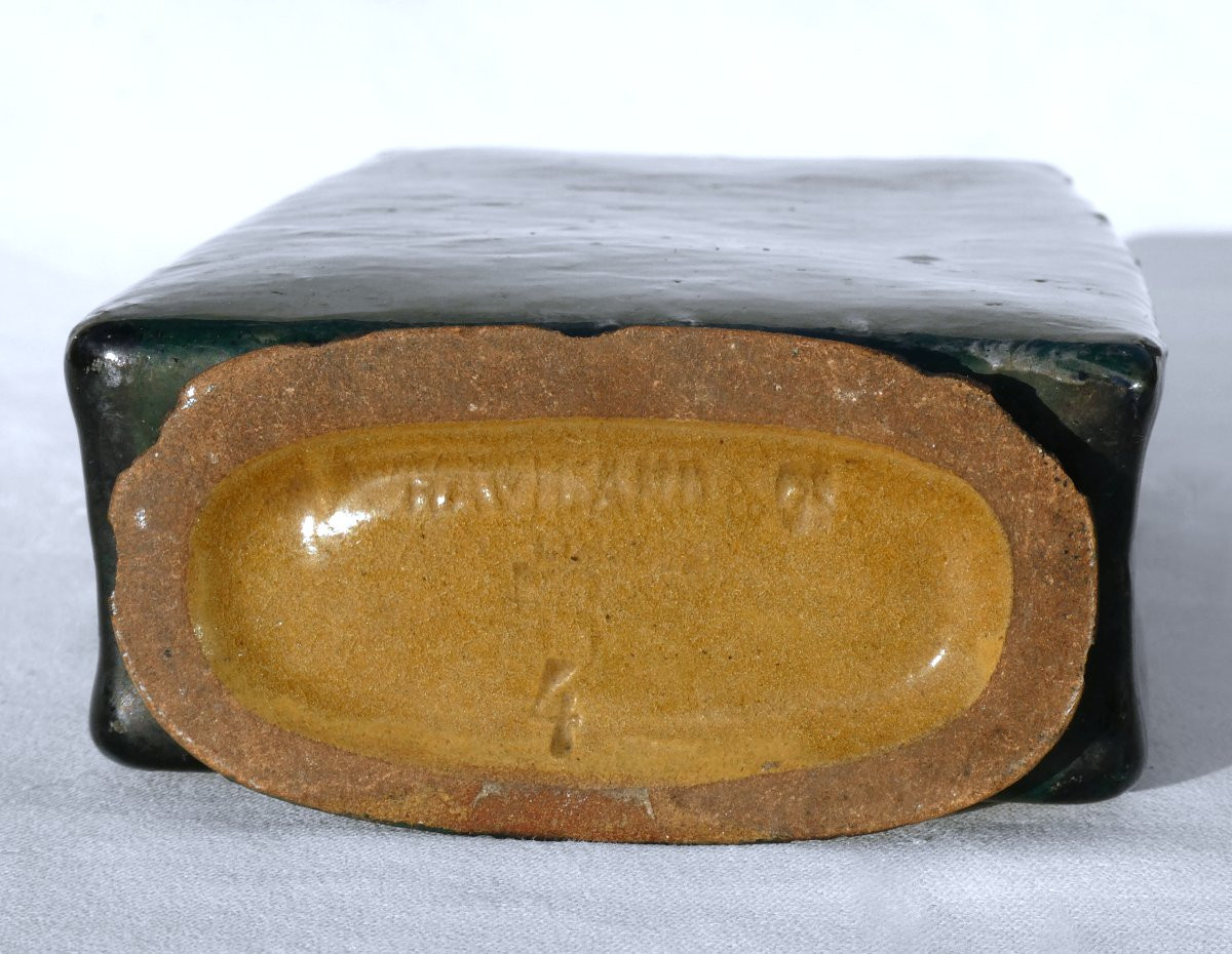 Vase Impressionniste , Haviland and Co , Signé Édouard Dammouse , Barbotine XIXe 1870 Auteuil-photo-1