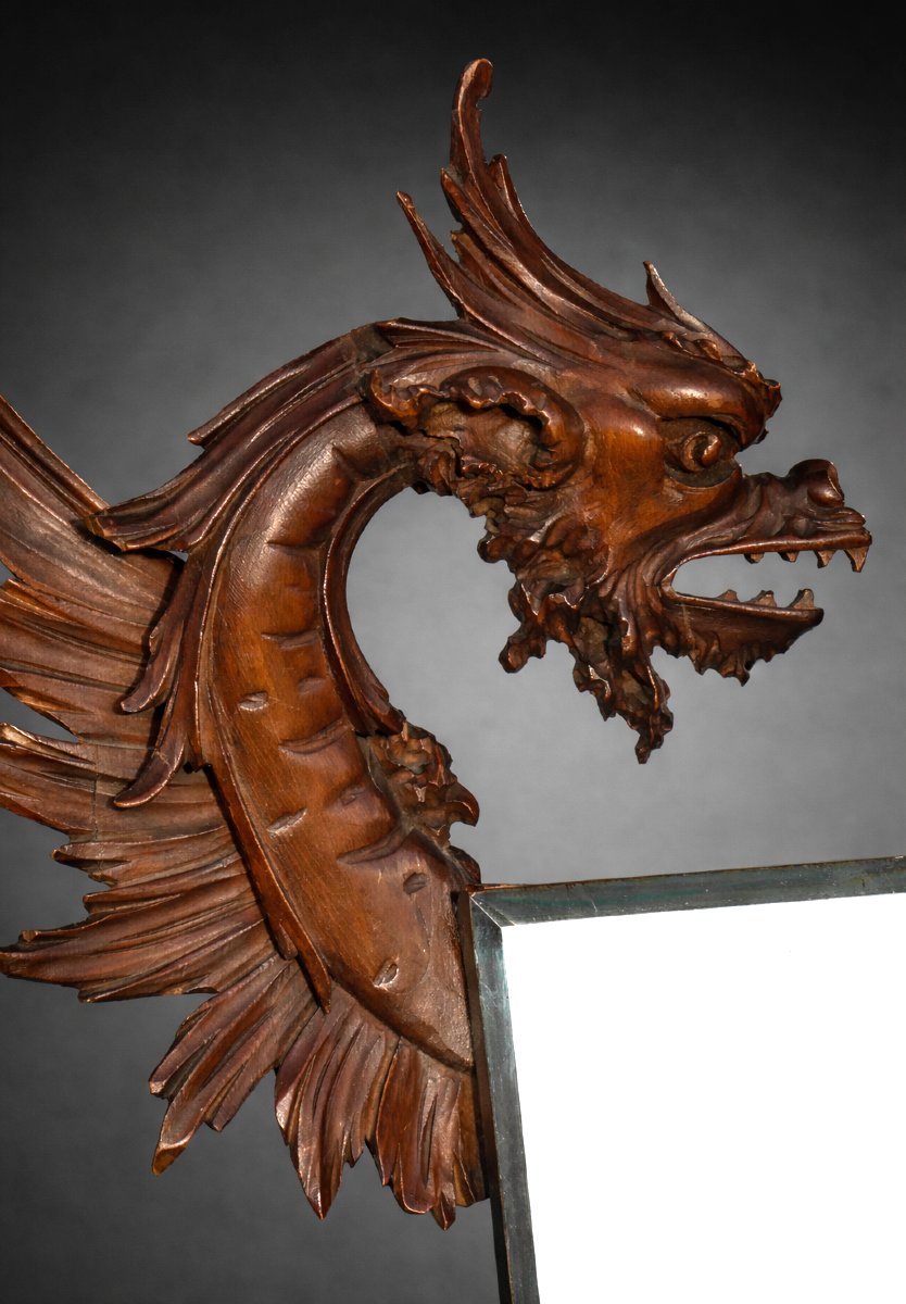 Miroir Epoque Napoleon III , Gabriel Viardot Décor De Dragon , Second Empire , Asie , XIXe 1880-photo-3