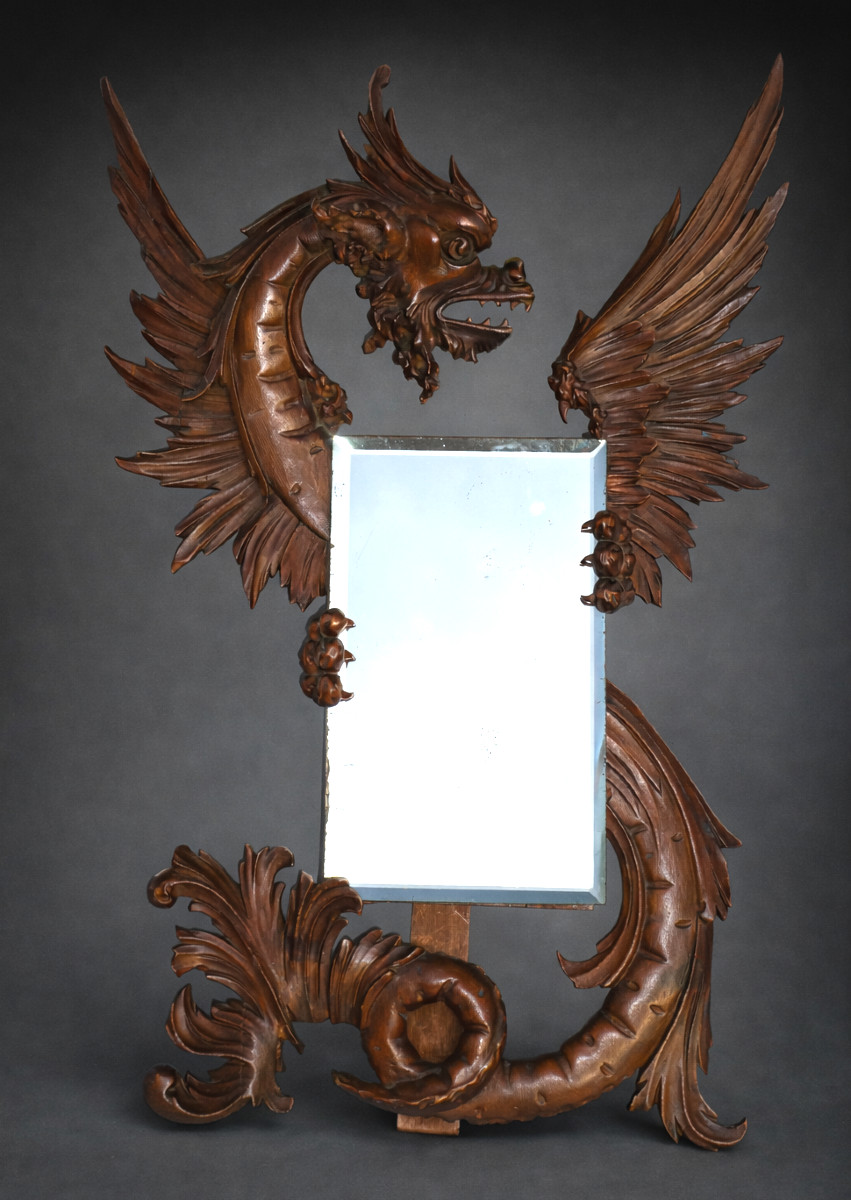 Miroir Epoque Napoleon III , Gabriel Viardot Décor De Dragon , Second Empire , Asie , XIXe 1880