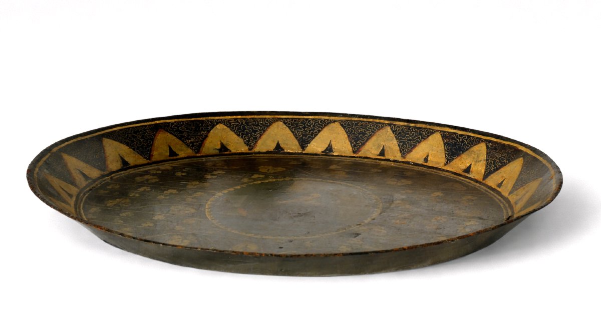 Painted Tin Tray, Charles X Period, Saint Mary Magdalene, 1820, 19th Century, Gilded-photo-1
