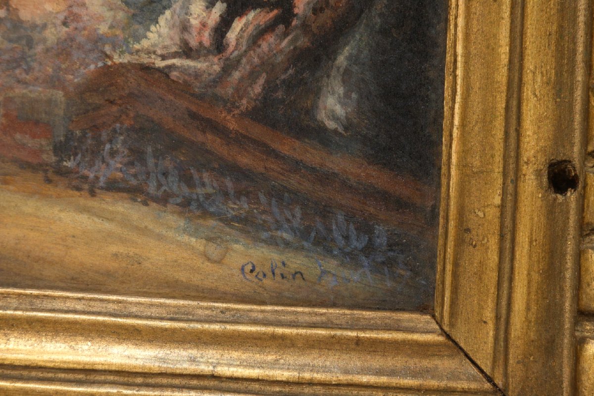 Gouache d'époque Empire Paysage Romantique Pont Debut XIXe Tour De Marlborough-photo-4