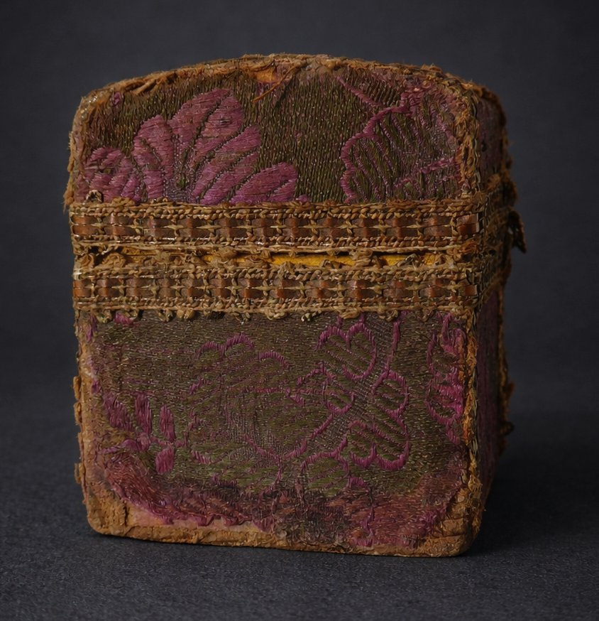 Louis XV Period Jewelry Box/ring, Wood Covered In Brocaded Silk, Case, 18th Century, 1750-photo-2