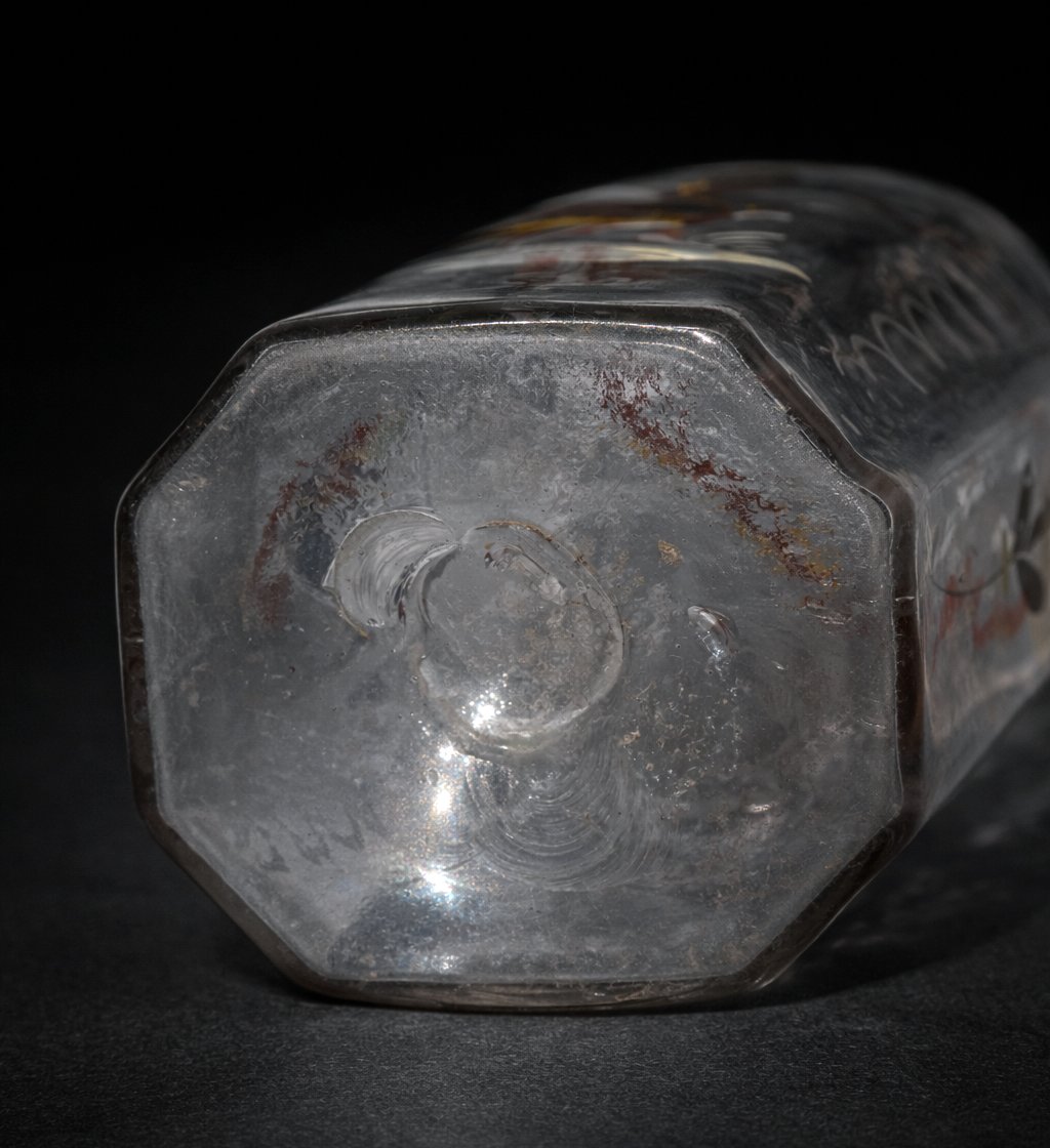 18th-century German Glass Bottle, Rhine Valley, Carafe/flask, Painted-photo-1