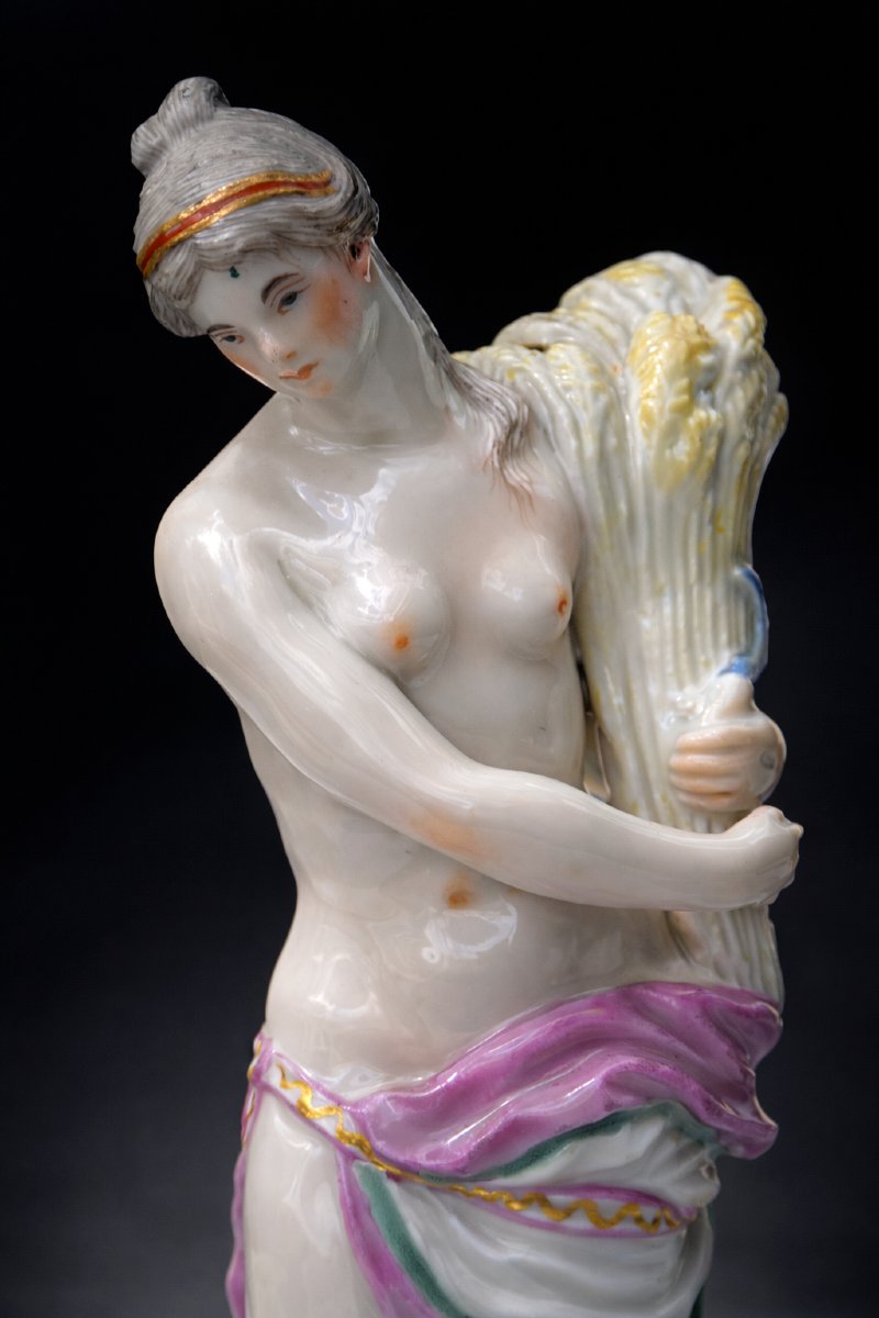 Mythological Subject In German Porcelain, 18th Century Style, Meissen, 19th Century, Ceres And Demeter, Goddess-photo-2