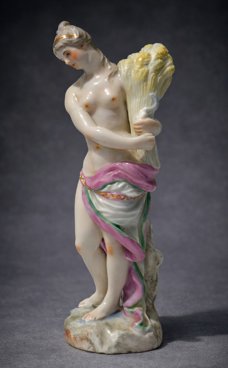 Mythological Subject In German Porcelain, 18th Century Style, Meissen, 19th Century, Ceres And Demeter, Goddess
