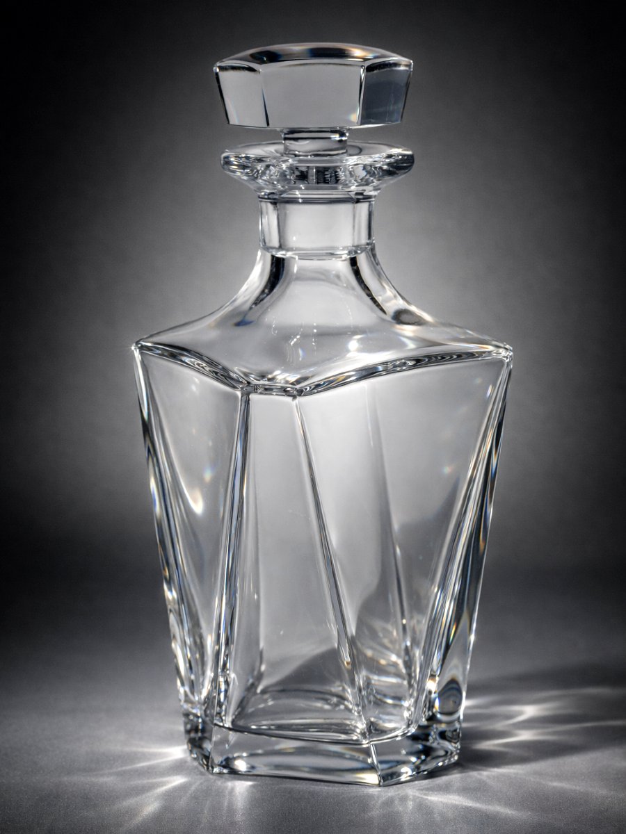 Baccarat Cut Crystal Wine Decanter, Art Deco Style, Cognac, Modernist 1920-photo-3